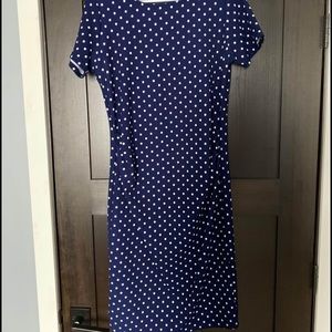 Navy Polka Dot Maternity Dress